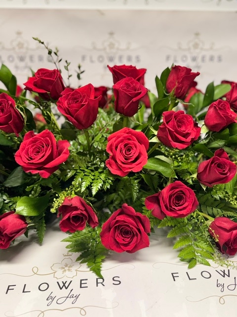 Red Roses Casket Spray