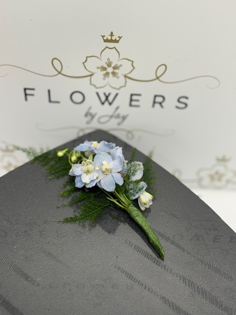 Blue Delph Buttonhole