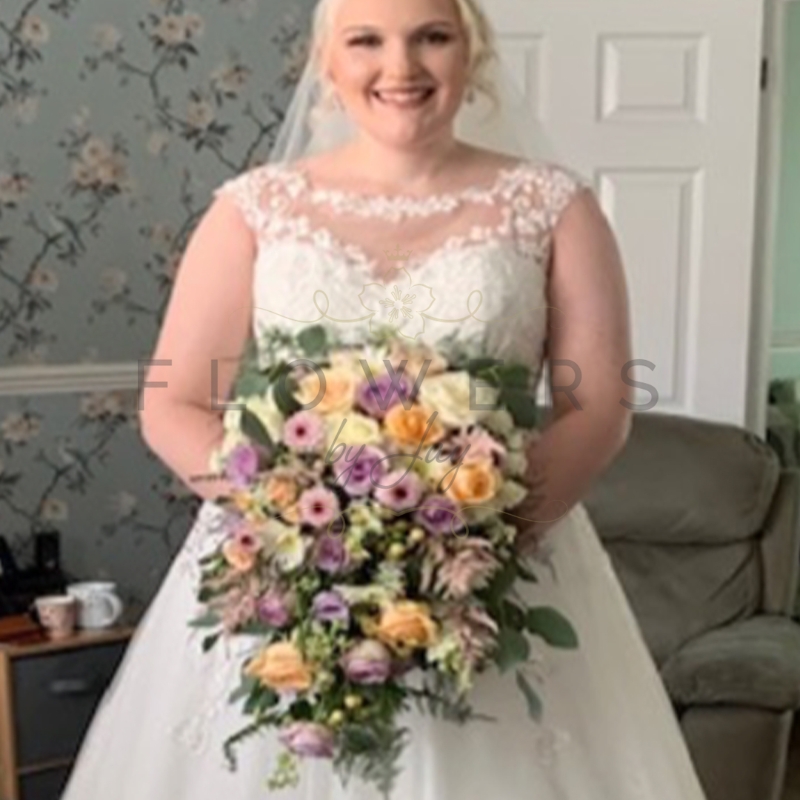 Bridal Bouquet Cascading (Lilac & Peach)