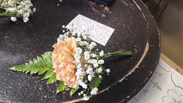 Peach Buttonhole