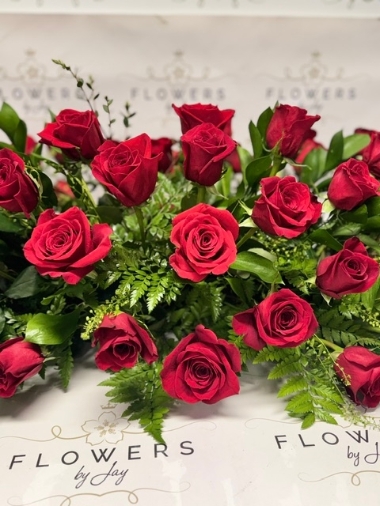 Red Roses Casket Spray