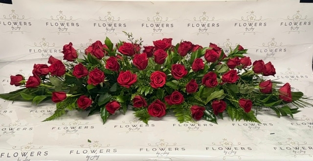 Red Roses Casket Spray