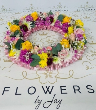 Pink and Gold Mixed Wreath
