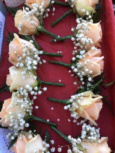 Peach Rose, Leaf & Gyp BH