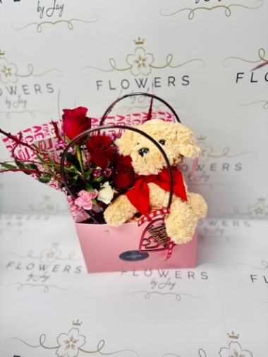 3 Rose & Puppy Handbag