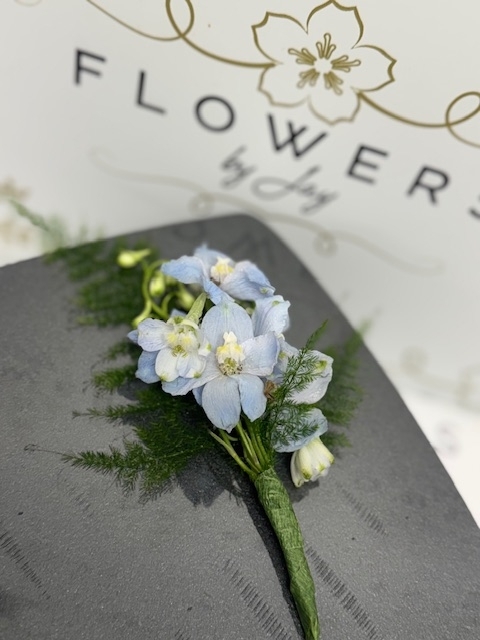 Blue Delph Buttonhole