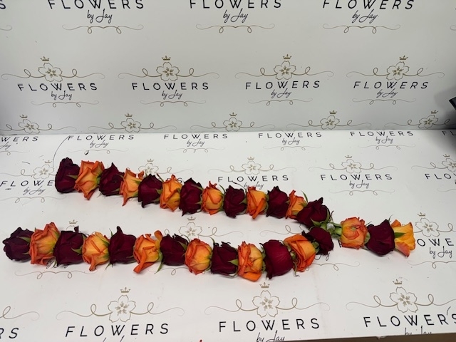 Jai Mala (Orange & Red Rose)
