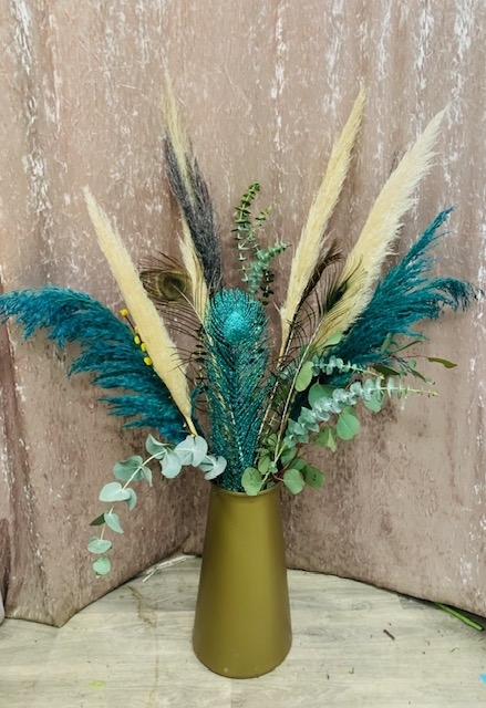 Pampas & Peacock Arrangement