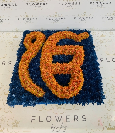 Ik Onkar 2ft cushion (ORG Navy base)